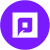 lila rund cirkel med vit pixel symbol