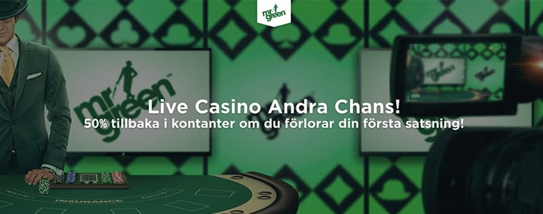Mr Green live casino erbjudande
