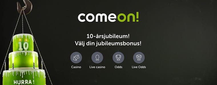 ComeOn 10 års erbjudande