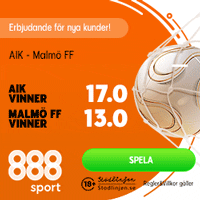 888Sport boostade odds AIK - Malmö
