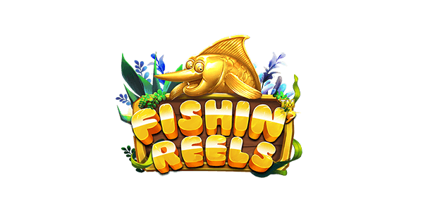 fishin reels logotyp guldfisk bland sjögräs