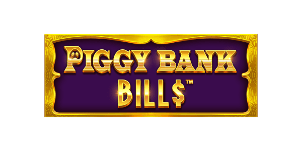 piggy bank bills casino slot logotyp