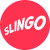 Slingo logotyp röd cirkel med vit text