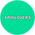 spinlovers logotyp grön cirkel med vit text