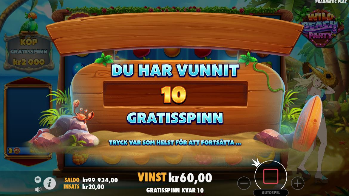 Wild Beach Party Slot free spins