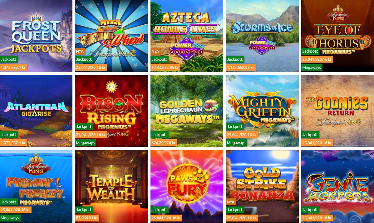 KnightSlots Jackpot utbudet