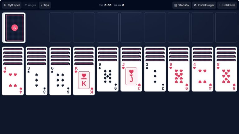 Spindelharpan – spelplan med tio kolumner